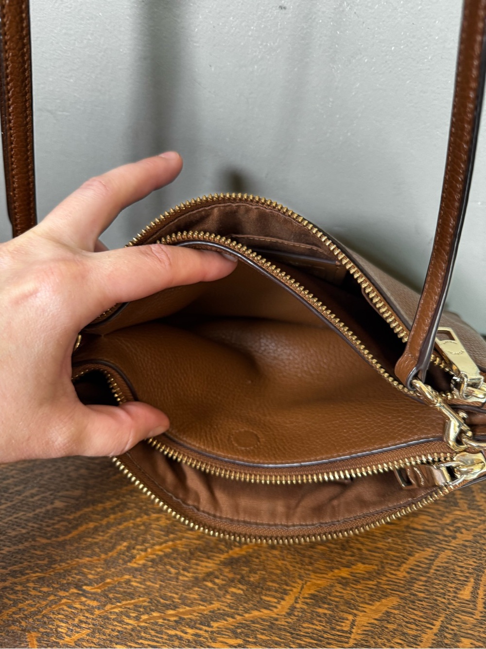 Coach Lyla Brown Pebbled Leather Crossbody Bag F38273 - Picture 6 of 11